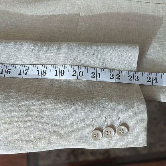 Vtg Guy Laroche "Charles" natural tone wool-linen blend sport coat - Picture 12 of 14